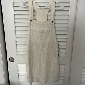 Free People Linen Overall Mini Dress
